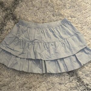 NWT Brandy Melville Izzy Light Blue Ruffle John Galt Mini Skirt XS/S